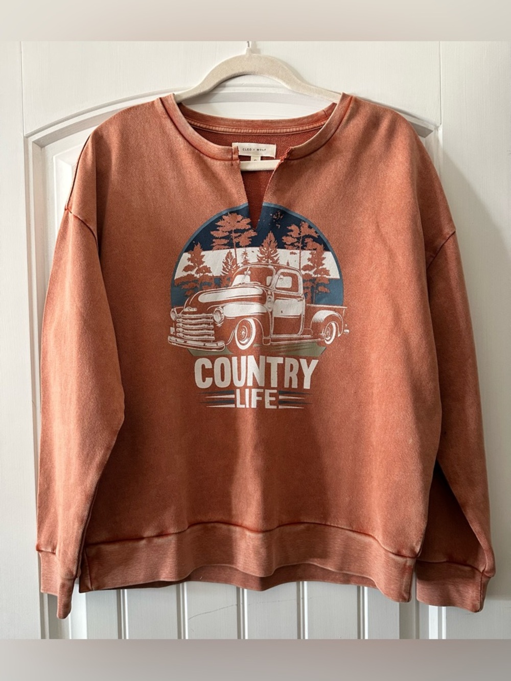 NWOT! Country Life Graphic Crewneck Sweatshirt - Rust